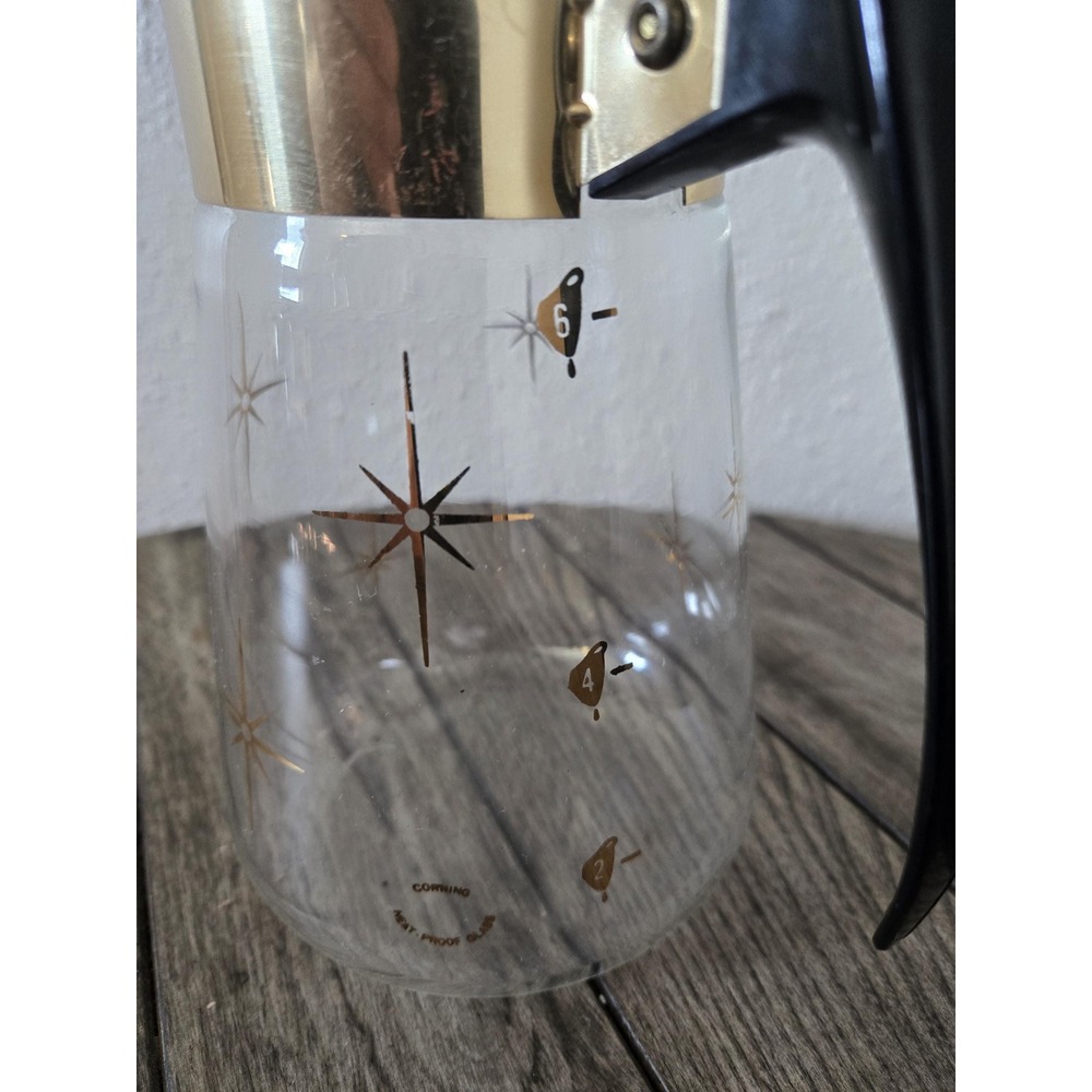 Vintage Corning 1960s Atomic Star Burst 6 Cup Coffee Pot Juice Carafe MCM Retro - Picture 11 of 11
